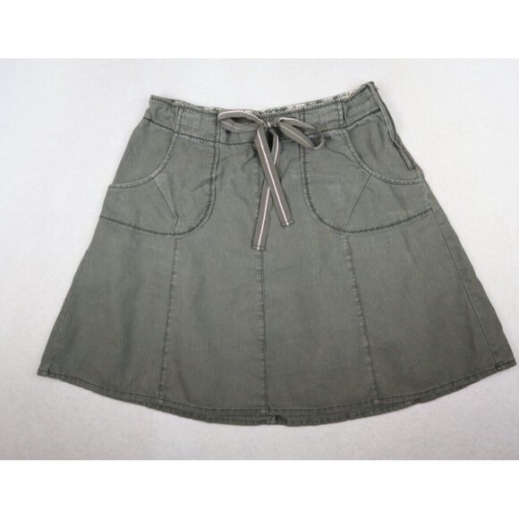 L.O.G.G H&M - WOMEN'S GREEN A-LINE LINEN BLEND KNEE LENGTH SKIRT SIZE 10 - FLAWS - Picture 1 of 11
